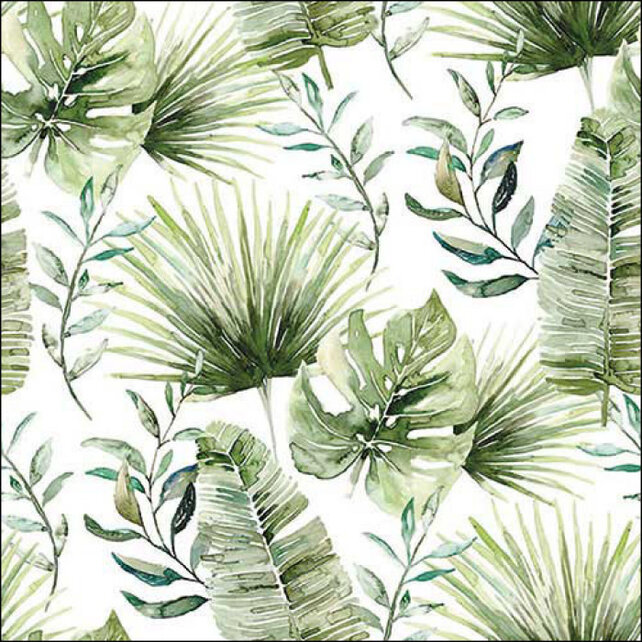 Ambiente Servietten Jungle leaves White  Mix