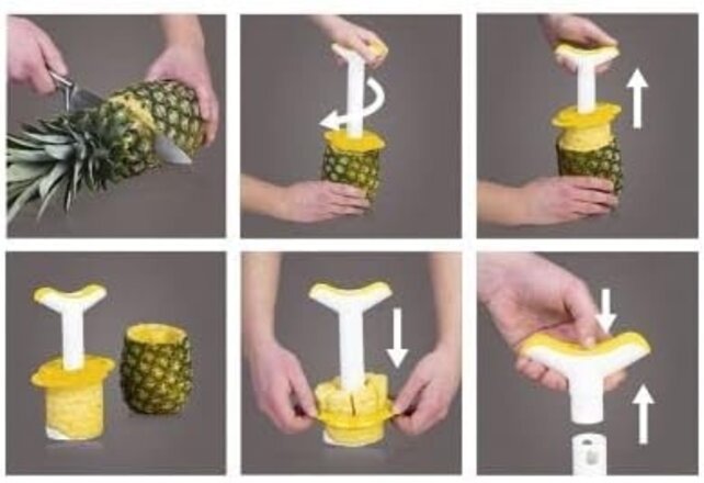 Vacuvin Pineapple Slicer, Wedger and Corer - White