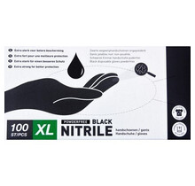 Heva Gants Nitrile Noirs - 100 Pièces