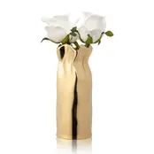Waterdale Paper Bag Faux Floral White - Gold