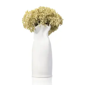 Faux Floral Paper Bag -  Wit