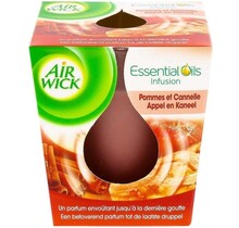AirWick  Bougie Parfumée Pomme & Cannelle - Masque les Odeurs & Rafraîchit