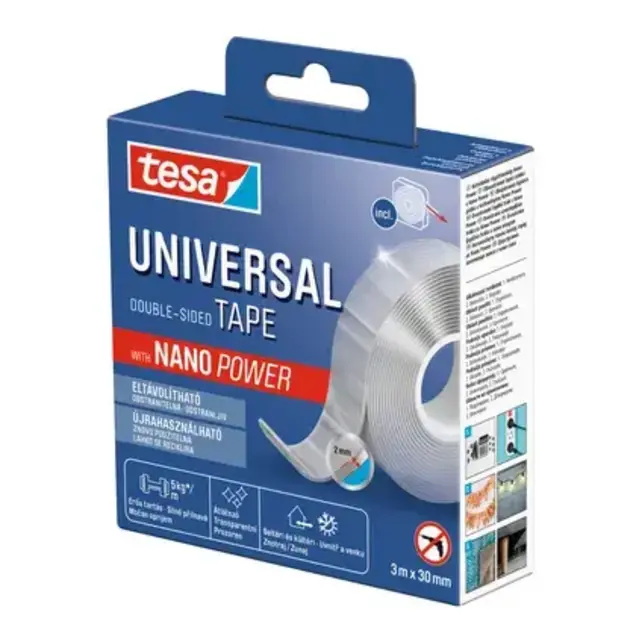Tesa Universele Dubbelzijdige Tape Met Nano Power  3m x 30mm