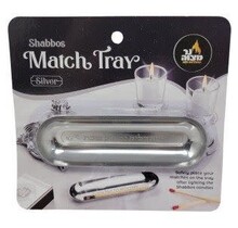 Ner Mitzva Matches Tray - Silver