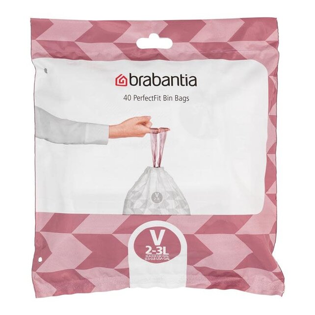 Brabantia Perfect Fit afvalzakken - 2/3 L - 40 Bags - Code V