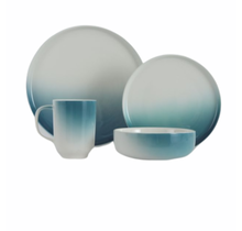 16-Piece Porcelain Dinnerware Set - Breeze Green- Service for 4