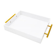 Vikko Dienblad - Acryl Wit met Gouden Handgreep