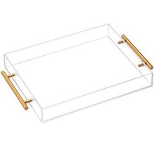 Vikko Dienblad - Acryl Dienblad met Gouden Handgreep