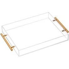 Dienblad - Acryl Dienblad met Gouden Handgreep