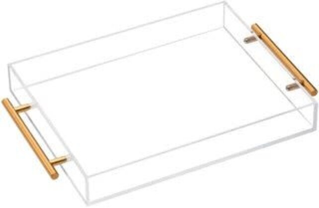 Vikko Serving - Acrylic Tray With Gold Handle