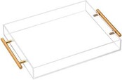 Vikko Serving - Acrylic Tray With Gold Handle