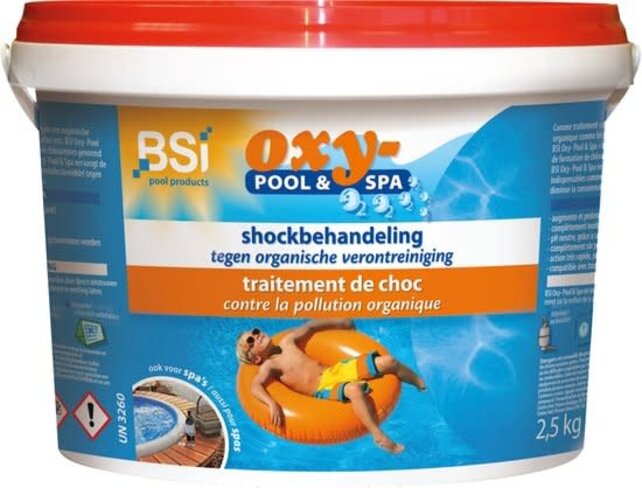 BSI  Oxy Pool & Spa Shock Treatment and Destruction of Organic Contaminants in Water.