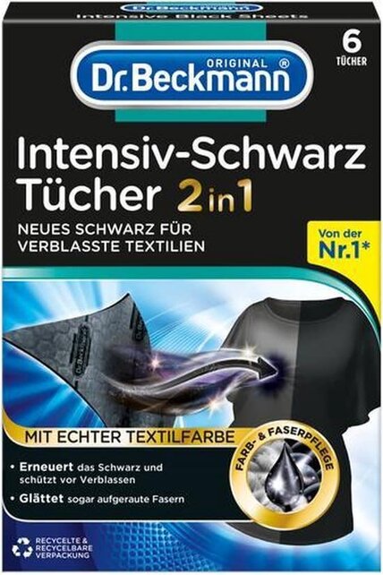 Dr. Beckmann - Intensiv-Schwarz Wiederherstellungs-Tücher 2 in 1 - 6 Stück