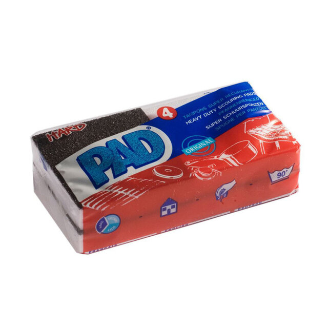 Set van 4 synthetische schrobsponges zonder krassen