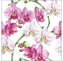 Ambiente Serviette Élégantes Orchidées Blanc Mix