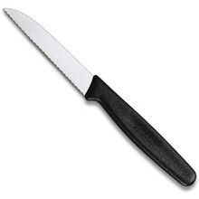Gemüsemesser, Wellenschliff 8cm schwarz
