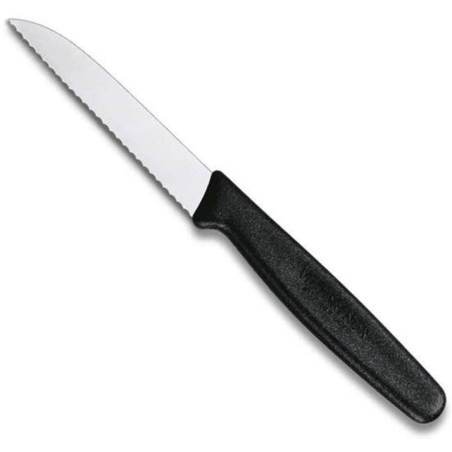 Couteau à légumes Victorinox, coupe ondulée 8 cm noir