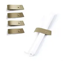 Waterdale Pin Leather Napkin Wraps Gold