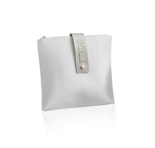 Waterdale Lederquadrat gebrochene Taschen Silber