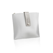 Quadratische kaputte Ledertaschen Silber