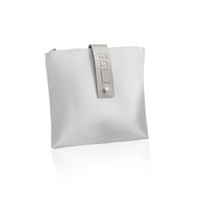 Quadratische kaputte Ledertaschen Silber