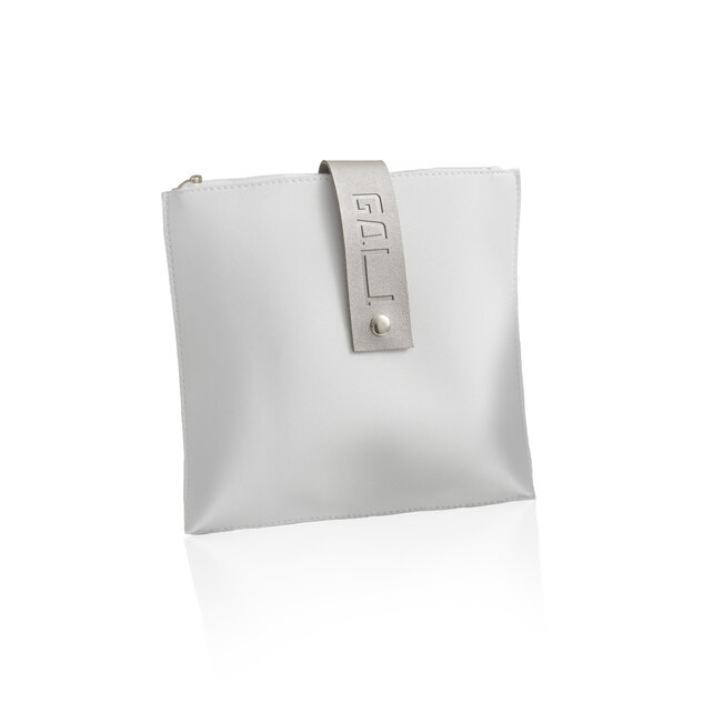 Waterdale Lederquadrat gebrochene Taschen Silber