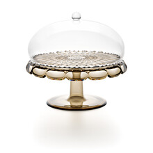 Vanity Tortenplatte mit Haube - Braun