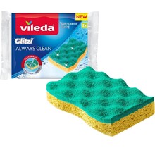 Vileda Glitzi Éponges à récurer Always Clean - Lot de 2 - Ne raye pas - Éponge viscose
