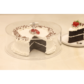 Kuchenkuppel, rund, Lucite-Silber