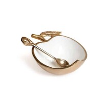 Paldinox Goldene Apfel-Honigschale mit Löffel