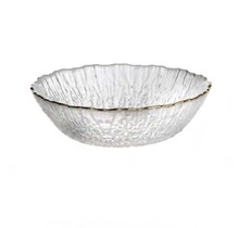 Paldinox  Bol en Verre Rond avec Bord Doré