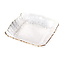 Paldinox Paldinox Square Glass Dessert Plate with Gold Rim