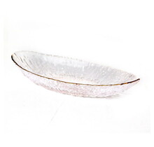 Paldinox Oval Glass Bowl with Gold Rim