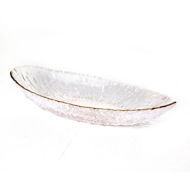 Paldinox Oval Glass Bowl with Gold Rim