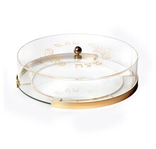 Paldinox Matzah Box with Gold Accents and Acrylic Lid
