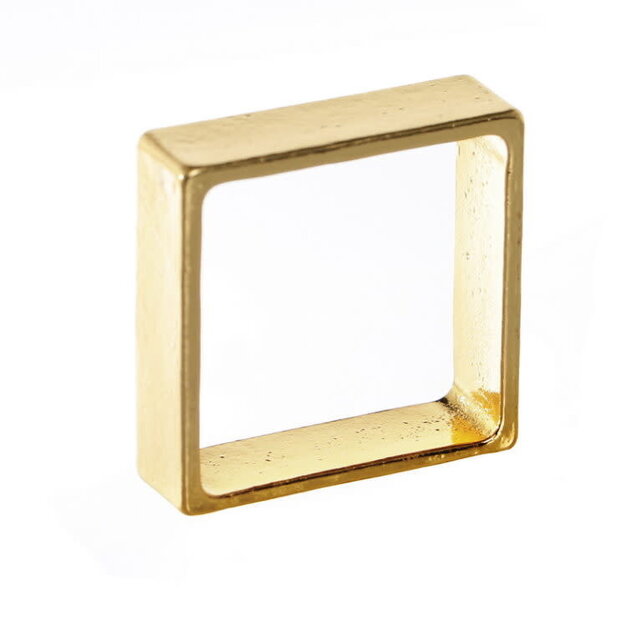 Paldinox Set mit 6 metallenen Serviettenringen im Quadrat in Gold