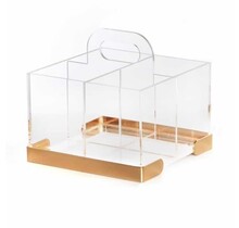 Paldinox Acryl bestekhouder met gouden frame