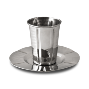 Kiddishbeker set RVS Gehamerd & Gepolijst