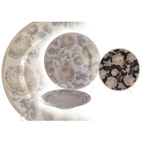 Brilliant Dinnerware Grey rose 18 pc