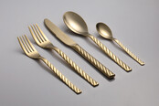 Flatware 30 pcs Silver swirl full gold