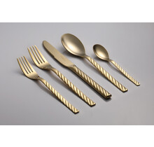 Flatware 30 pcs Silver swirl full gold