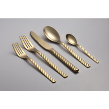 Flatware 30 pcs Silver swirl full gold