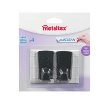 Metaltex 2 Black Stainless Steel Adhesive Hooks