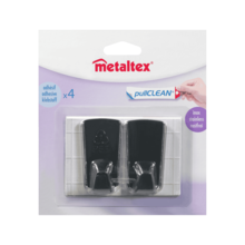 Metaltex 2 Black Stainless Steel Adhesive Hooks