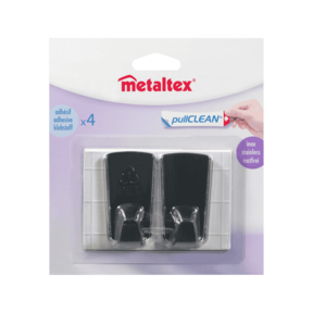 Metaltex 2 Black Stainless Steel Adhesive Hooks