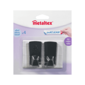 Metaltex 2 Black Stainless Steel Adhesive Hooks