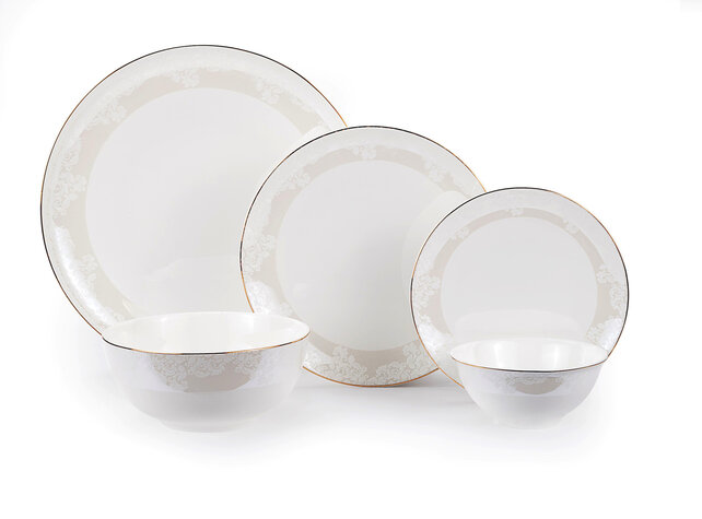 BELMONT 36 PC Dinner set + 12 side dishes +3 Pcs Bowl with Plate