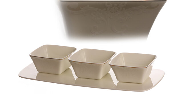 BELMONT 36 PC Dinner set + 12 side dishes +3 Pcs Bowl with Plate