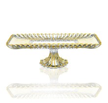Line footed cake tray with gold 295 mm