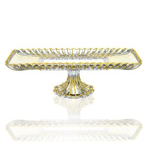 Brilliant Line footed cake tray with gold 295 mm
